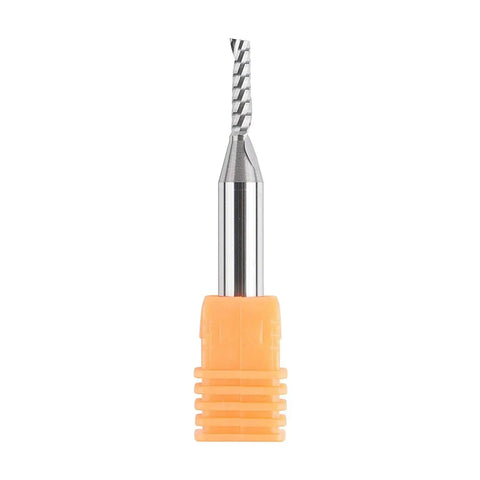 Five Piece Carbide End Mill Set for CNC Routers With Single Flute Spiral Bits, 1/8 Inch Cutting Diameter, 1/4 Inch Shank