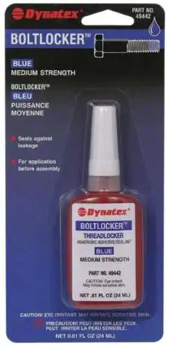 Blue Medium Strength Thread Locker Seals Leaks Before Assembly, Protects Threads From Corrosion, Blue Color, 24 Ml Bottle Carded