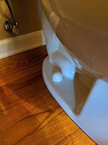 Installed toilet showing Toilet Bolt Cap Kit Black Includes Brass Bolts Nuts Washers And Caps To Stay Secure And Will Not Pop Off