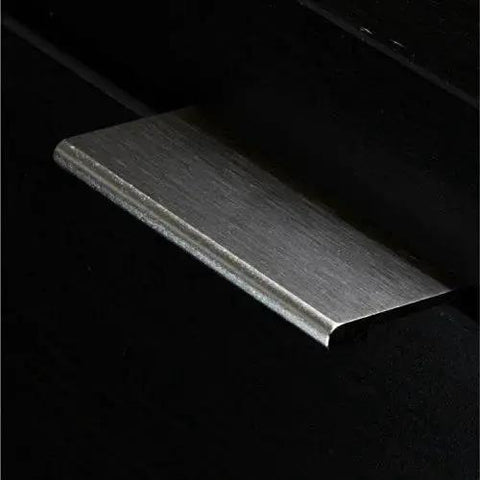 10 Pack Modern Finger Edge Cabinet And Drawer Pulls In Brushed Stainless Steel Finish Center To Center 50mm, close-up view