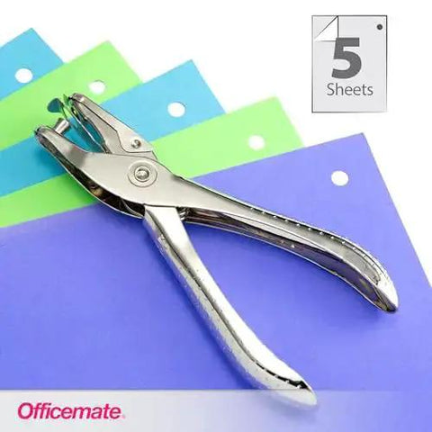 Two Pack One Hole Punch For Home Office, 5 Sheet Capacity Per Punch, 0.25 Inch Hole Size, Nickel Plated Silver Hand Tool
