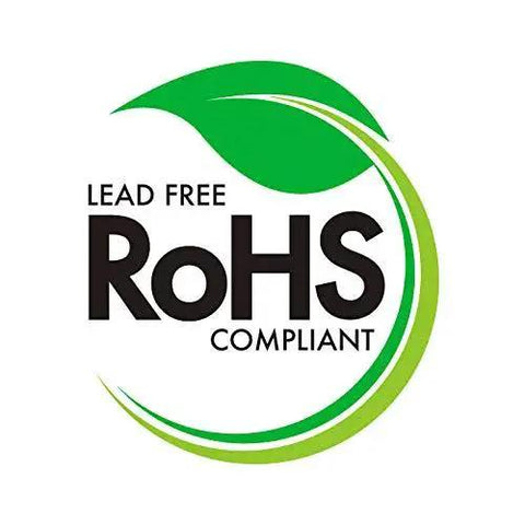 Lead free RoHS compliant logo with green leaf design