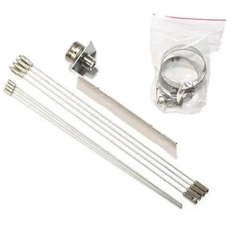 Ground Plane NMO Mount Kit With Four 21 Inch Radials And SO239 Connector, clamps, and bracket for mounting on 2 inch poles.