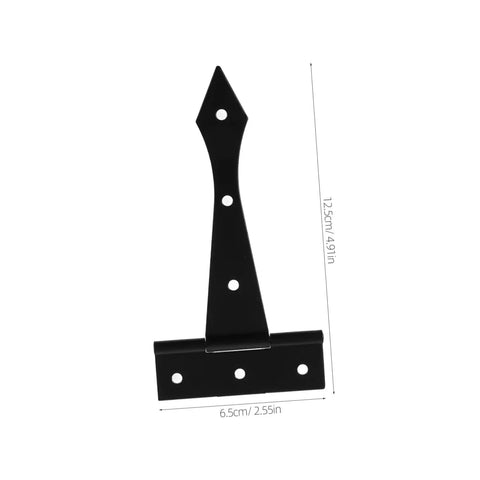 Black heavy duty iron cabinet hinge with measurements, part of 8 pack, high load bearing for residential doors, smooth burr free edges.