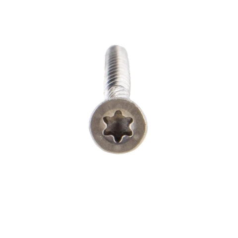 No. 10 Three Inch Type 316 Stainless Steel Marine Grade Flat Head Deck Screws Six Lobe Star Drive head view