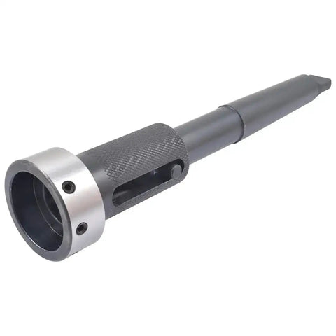 Tailstock Die Holder Set With MT3 Tapered Shank Includes Pin Punch And Four Die Holders In Thirteen Sixteenths; close-up view