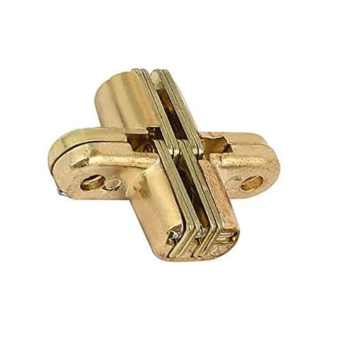 2Pcs Gold Cross Hinges Zinc Alloy Hidden Concealed Gate Hinges For Folding Doors Windows Cabinets And Furniture Durable Quiet Operation