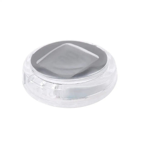 Side view of Stick On Waterproof Digital Thermometer For Motorcycles With 3M Adhesive, compact, round design, clear shell.