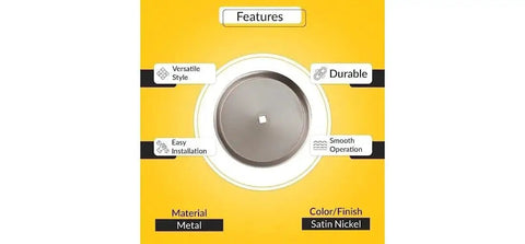 Back Plate For Cabinet Hardware In Satin Nickel Finish, Heavy Duty Metal Reinforcement Plate With Two And Three Quarters Inch Diameter