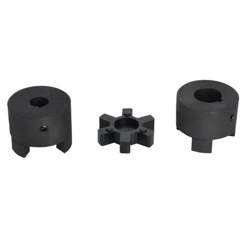Heavy Duty 3/4 To 1-1/8 Inch L100 3-Piece L-Jaw Coupling Set With Buna-N NBR Rubber Spider For Log Wood Splitter, Includes Two Coupling Halves And Rubber Insert, 3/16 Inch And 1/4 Inch Keyways With Set Screws AutoJare.