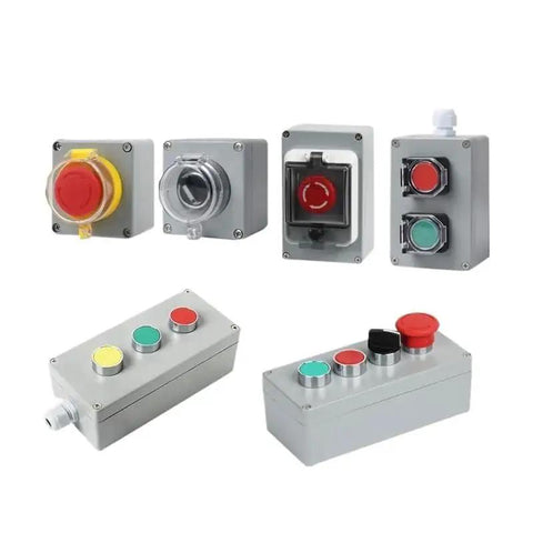 Various DIY Metal Push Button Control Box Explosion Proof Junction Box Emergency Start Reset Three Pole 3P Switch Enclosures