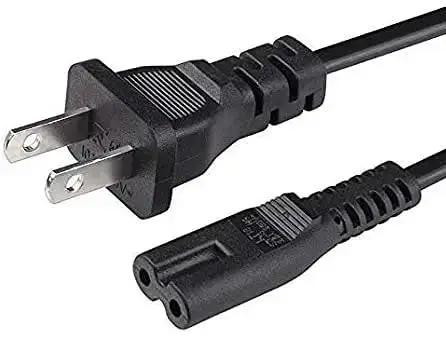 2 Prong Printer Power Cord For Canon PIXMA MP160 And Other Models, 6 Foot Black Figure Eight Dog Bone Style Power Cable