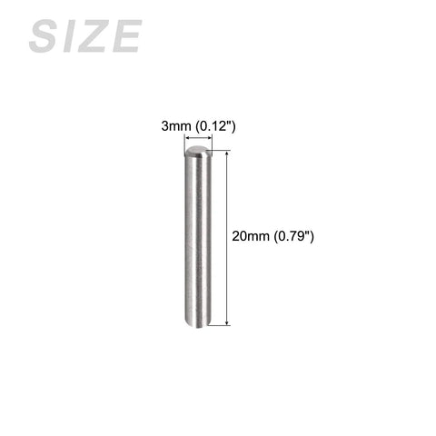 3mm x 20mm Dowel Pin Kit in 304 Stainless Steel, Set of 50 Shelf Support Pegs and Pin Fasteners for Furniture Assembly