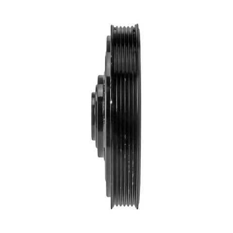 Side view of Harmonic Balancer For Honda Accord 2008 2017 Black Beefy Serpentine Drive Belt Type Keyway Replacement For OEM 138105G0A01