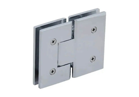 Victoria 180 Degree Glass-To-Glass Shower Hinge in polished chrome for heavy duty doors fits 3/8 to 1/2 inch tempered glass