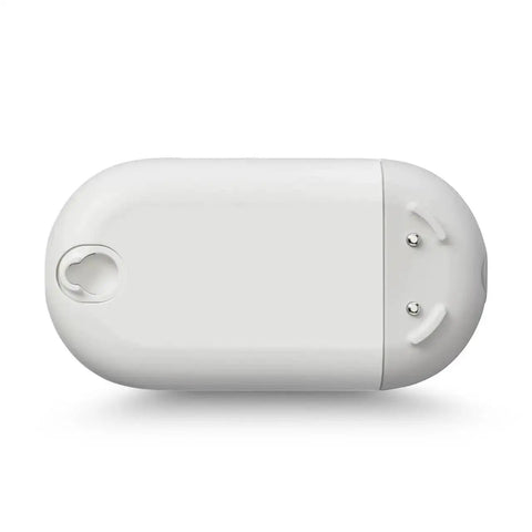 Compact Smart WiFi Water Leak Sensor with Freeze Detector and Humidity Monitoring for Home Leak Alarm, shown from top view.