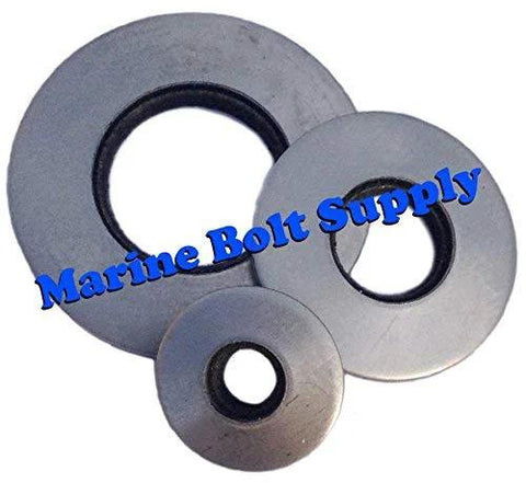 Type 18-8 stainless steel neoprene bonded sealing washers, size 5/16 in, three shown.