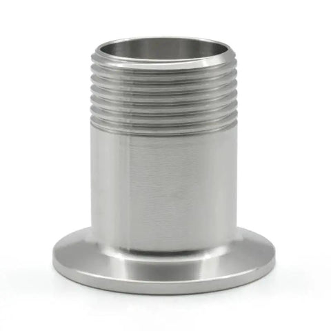 KOKYLEZN stainless steel external-thread sleeve for pipe fitting with three-clip adapter (DN8–DN50).