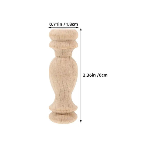 12 Pcs Solid Wood Decorative Finials And Roman Style Column Caps Unfinished Spindles For Staircase Porch Railings And Home Decor Classic Architectural Accents For Railing Repair Ideal For Staircase Upgrades And Porch Decor with dimensions