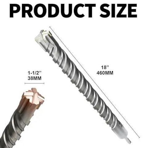 Heavy Duty SDS Plus Rotary Hammer Drill Bit One And A Half Inch By Eighteen Inch With Four Carbide Cutting Edges And Coated Head For Masonry Concrete Natural Stone And Brick Walls FROOOK