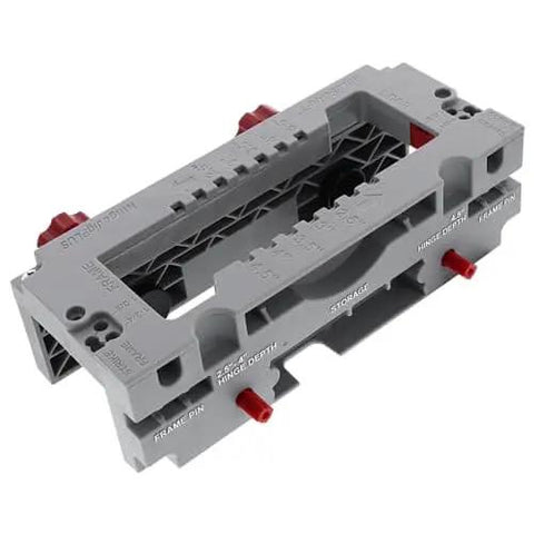 Dual Clamping Door Hinge Jig Plus Hinge Mortiser For Standard Doors Easy Setup Complete Installation Kit in grey plastic