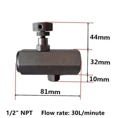 Hydraulic Flow Control Valve One Half Inch NPT Throttle Check Valve Carbon Steel 3000 PSI For Water Oil Gas, adjustable, 30 L/min.