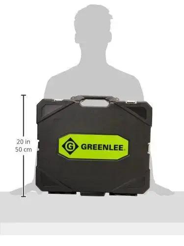 11 Ton Hydraulic Knockout Punch Kit With Hand Pump And Ram case showing size against silhouette
