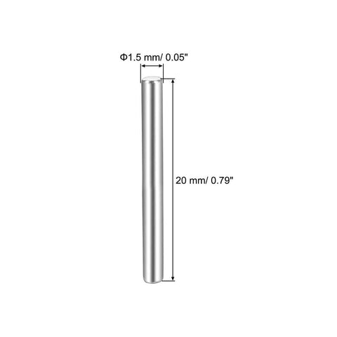 1.5mm x 20mm Dowel Pins Set in 304 Stainless Steel for Woodworking, Shelf Pegs, Bunk Bed Support, durable and rust resistant.