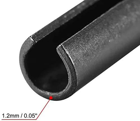 Close-up view of Durable Slotted Spring Pins Kit For Small Machines 6mm By 45mm Smooth Finish 65Mn Steel Tension Pins