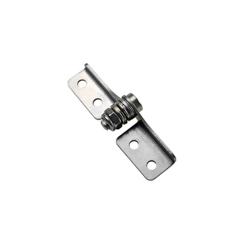 Stainless steel damping hinge with adjustable torque pivot and free-stop positioning; two-hole mounting plates