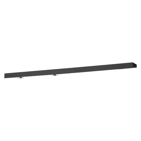 Dual Track Bypass Sliding Door Hardware Kit For Closet Doors, 5 Ft Aluminum Alloy System, front view of track, supports 150 lb per door.