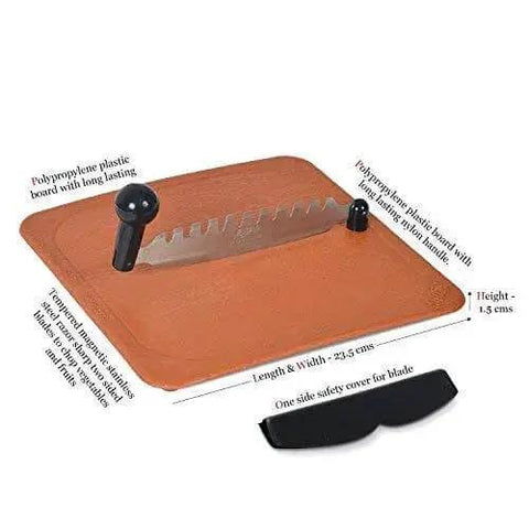 Fantastique Deluxe Stainless Steel Vegetable Cutter With Two Sided Razor Sharp Blades And Magnetic Construction Polypropylene Board With Nylon Handle No Finger Cut Safe Fast Veggie And Fruit Slicing By Anjali on display