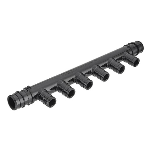 Pack of 2 PEX manifold with 6 outlets, PPSU trunk, 3/4 inch main line and 1/2 inch ports.