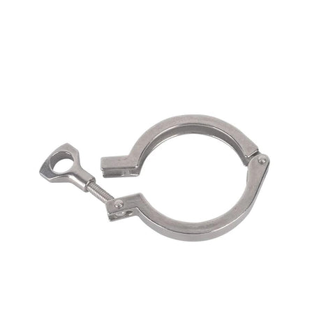 Sanitary tri-clamp, 2.5 inch, 304 stainless steel with clover latch, heavy-duty clamp