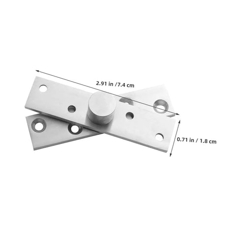 Hidden 360 Degree Door Hinges For Wood Doors And Bookcases That Spin Smoothly With Stainless Steel Pivot Mechanics Heavy Duty And Invisible Mounting For A Slick Clean Look Install 4 Pack By DIYEAH, hinge size dimensions shown
