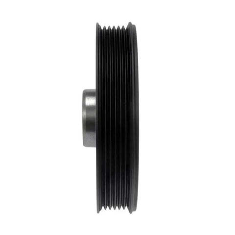 Side view of Direct Fit Nissan Sentra Harmonic Balancer Replacement For 2007 To 2019 Black Finish Serpentine Drive Belt Keyway