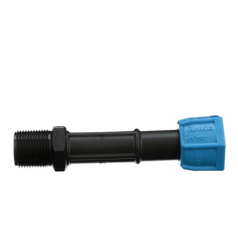 Watts AMA34 ANKA Series male NPT adapter, 3/4 x 3/4, black body with blue tapered ANKA nut
