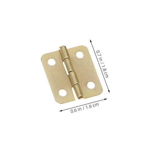 Mini Iron Hinges Hardware Kit With Screws For Wooden Jewelry Boxes And Small Cabinets, 270 Degree Rotation, brass finish, single hinge view