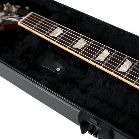 Molded Flight Case For SG Style Double Cutaway Guitars With ATA Roto-Molded Polyethylene Shell, interior view with guitar neck.