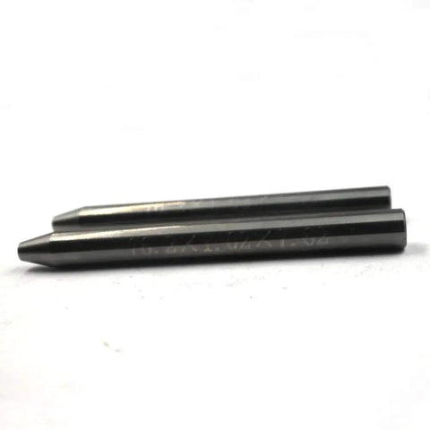 2 Pack Tungsten Waterjet Focusing Tubes 0.300 x 0.040 x 3 Inch For Teenking Waterjet Head Replacement Includes Waterjet Mixing Tube and Nozzle High Quality Tungsten Steel 7.62 x 1.02 x 76.2 Mm side view on a surface.