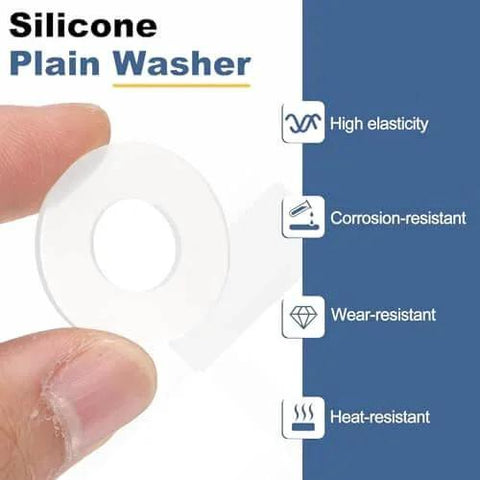 Silicone Flat Washers M10 Size, 20 Pcs, 10mm Inner Diameter 25mm Outer Diameter 2mm Thick Plain Gasket Seals