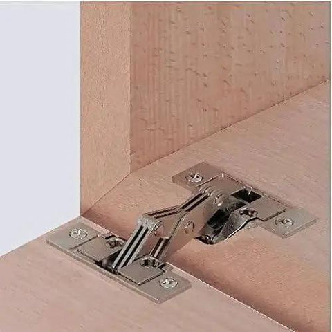 Installed Ten Case Pack Miter Flap Cabinet Hinges 45 90 1.5mm Wide With 135 Degree Opening, view of hinge in cabinet frame