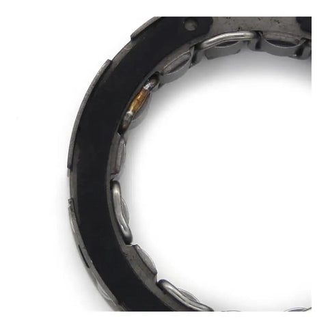 Close-up of Beefy One Way Starter Bearing for Motorcycle Clutch Engages The Engine Smoothly And Prevents Back Spin Direct Fit Replacement.