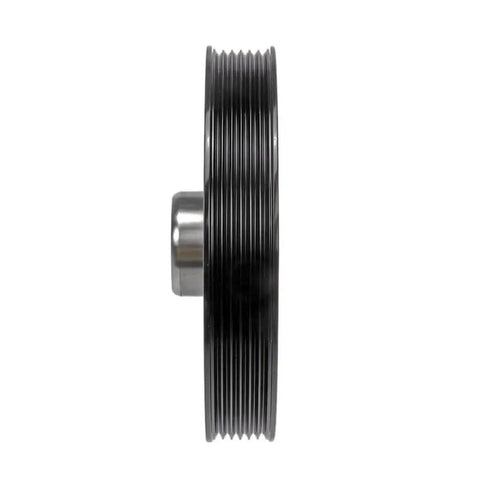 Side view of Saturn Aura Harmonic Balancer 2007 2008 Black Serpentine Drive Belt Type Keyway Replacement Part For OEM 12555691