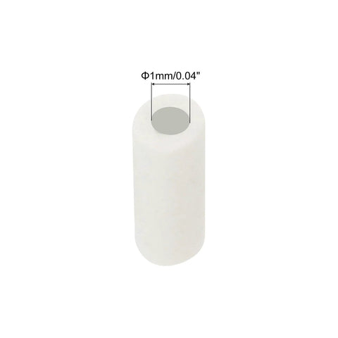 Ceramic insulating tube, 1 mm bore, white, 3x10 mm, 5 pcs