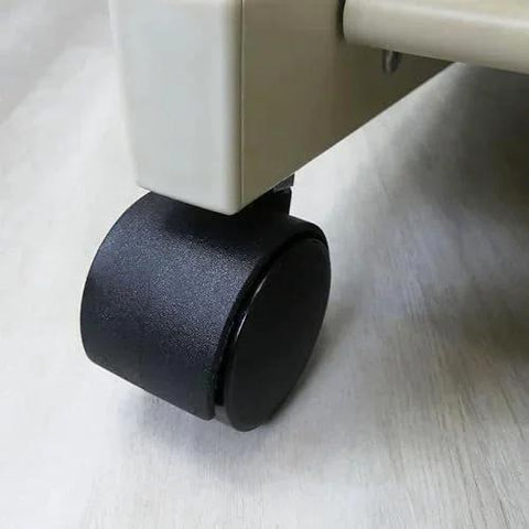 2 Inch Twin Wheel Office Chair Caster With Friction Stem Mount installed on furniture