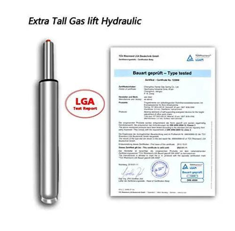 Beefy Adjustable Gas Lift Cylinder Tube For Bar Stools And Drafting Chairs Replacement Parts Heavy Duty Hydraulic Pneumatic Shock Piston With 10 Inch Lift Stroke 18 To 28 Inch Length Built To Last Supports Up To 450 Lbs alongside LGA certification document