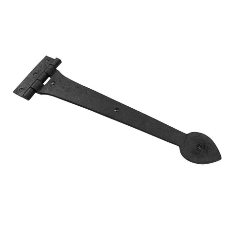 15 Inch Black Wrought Iron Strap Hinge With Spade Tip Heart Style For Doors And Gates Includes Mounting Hardware Pack Of 2 Rustproof