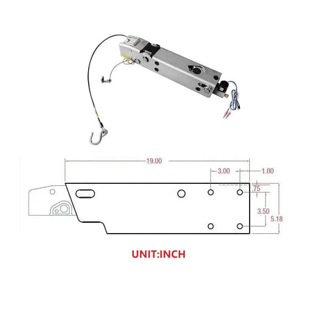 DLFZWB 7,500 lb A-60 tandem hydraulic disc brake actuator, inner slide trailer coupling with wiring harness