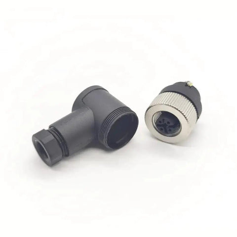 M12 5 Pin Female Connector A Code Industrial Circular IP67 Right Angle Plug And Play Field Wireable Sensor Adapter